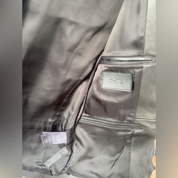 NWT Coach Outlet Black Leather Racer Jacket XS Timeless Classic Retail $995 - Picture 5 of 12